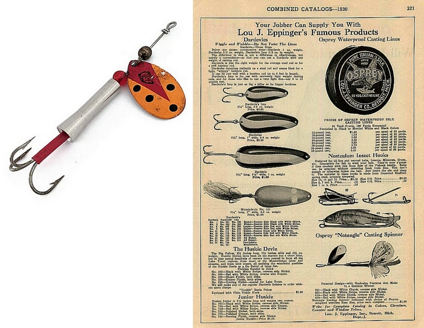 1930 Lou J Eppinger Fishing Products Dardevle's Osprey Notangle Spinner.jpg